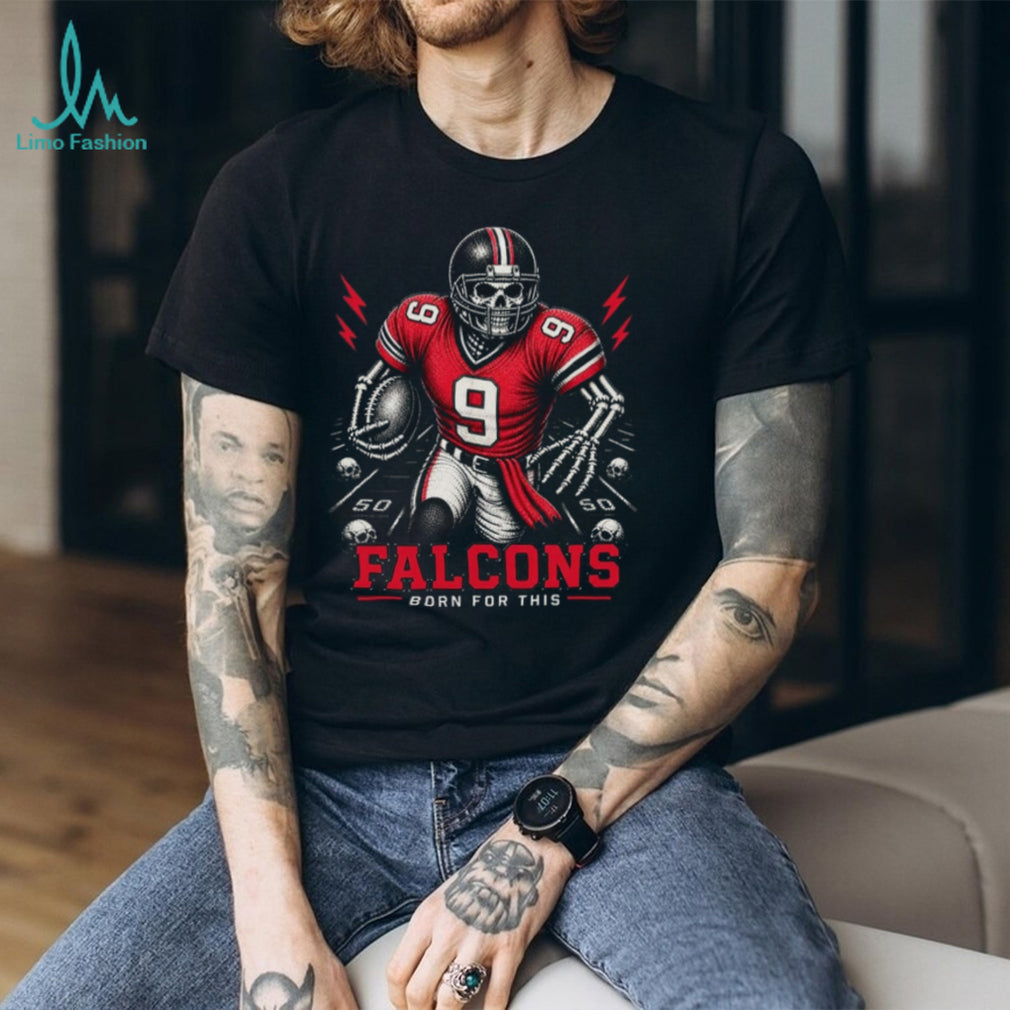 Atlanta Falcons Skeleton Football Player Born For This Vintage Sports Fan Apparel Shirt