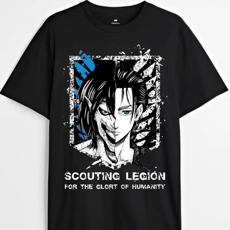 Attack On Titan T-shirt & Sweatshirt, Eren Yeager Attack Titan Graphic Tee, Anime & Manga Gifts Cotton Menswear Hoodie