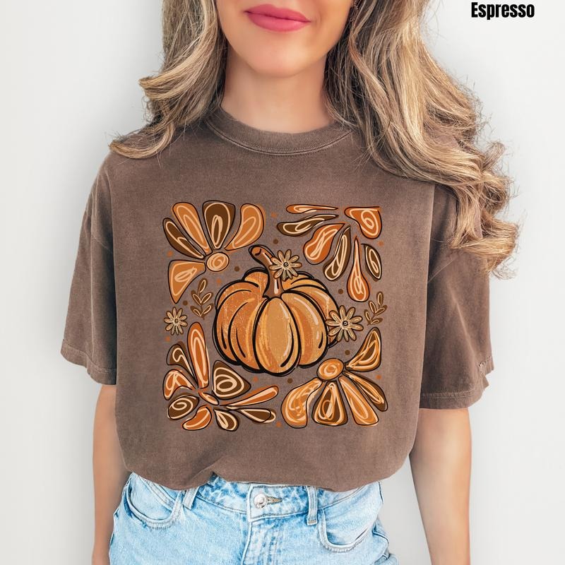 Autumn Pumpkin Scene Comfort Colors T-Shirt 'NLB' Hoodie, Sweatshirt | PodTeesHub.com