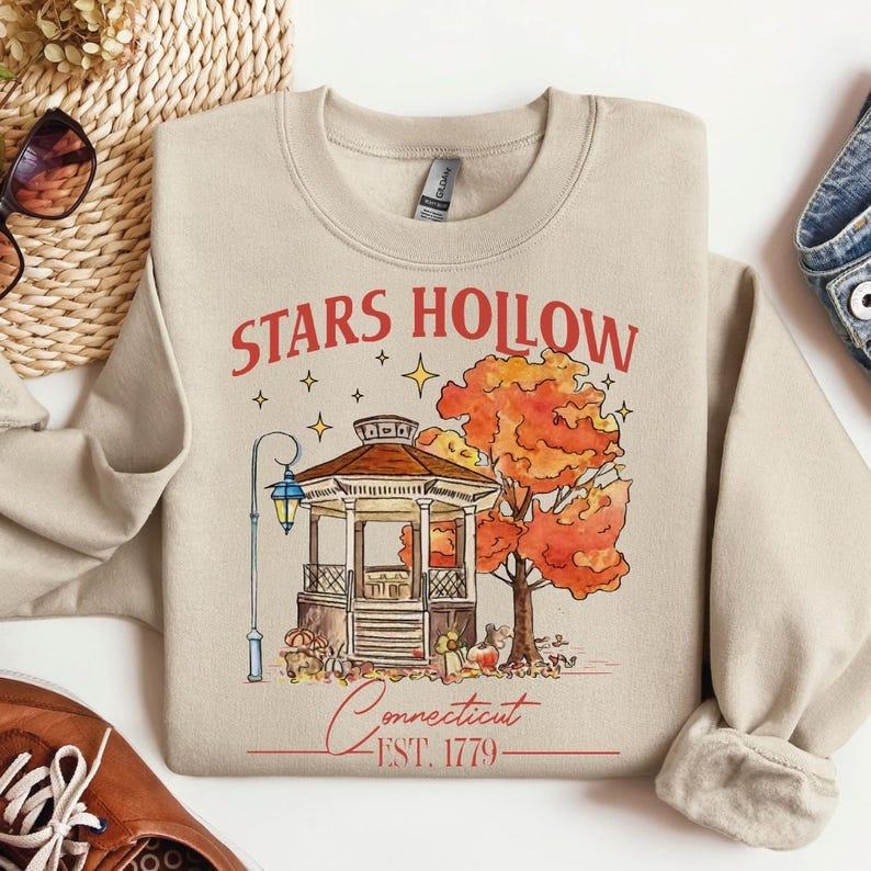 Autumn Stars Hallow Lukes Sweatshirt, Autumn Festival Stars Hollow Sweatshirt T-Shirts, Hoodie | PodTeesHub.com