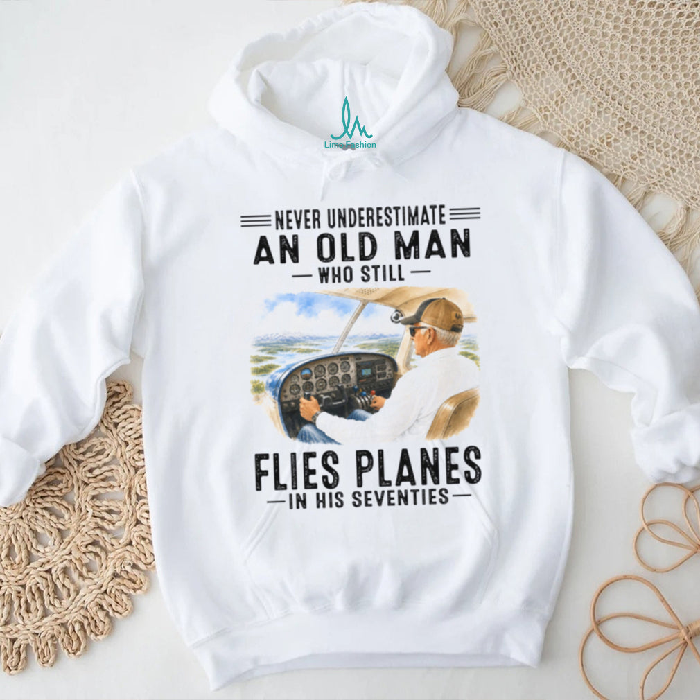 Aviation Pilot Man Seventies Airplane Cockpit Flying Shirt
