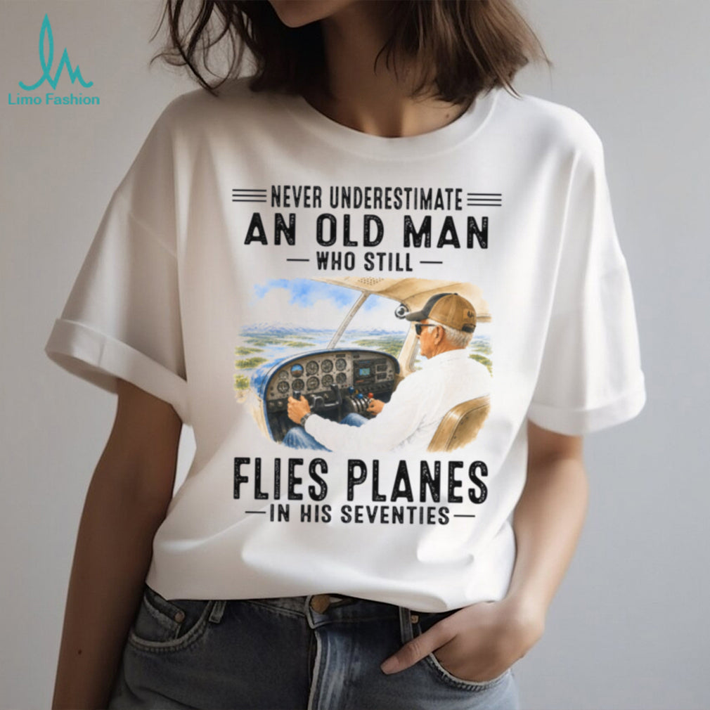 Aviation Pilot Man Seventies Airplane Cockpit Flying Shirt