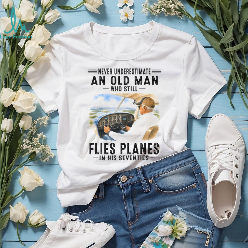 Aviation Pilot Man Seventies Airplane Cockpit Flying Shirt