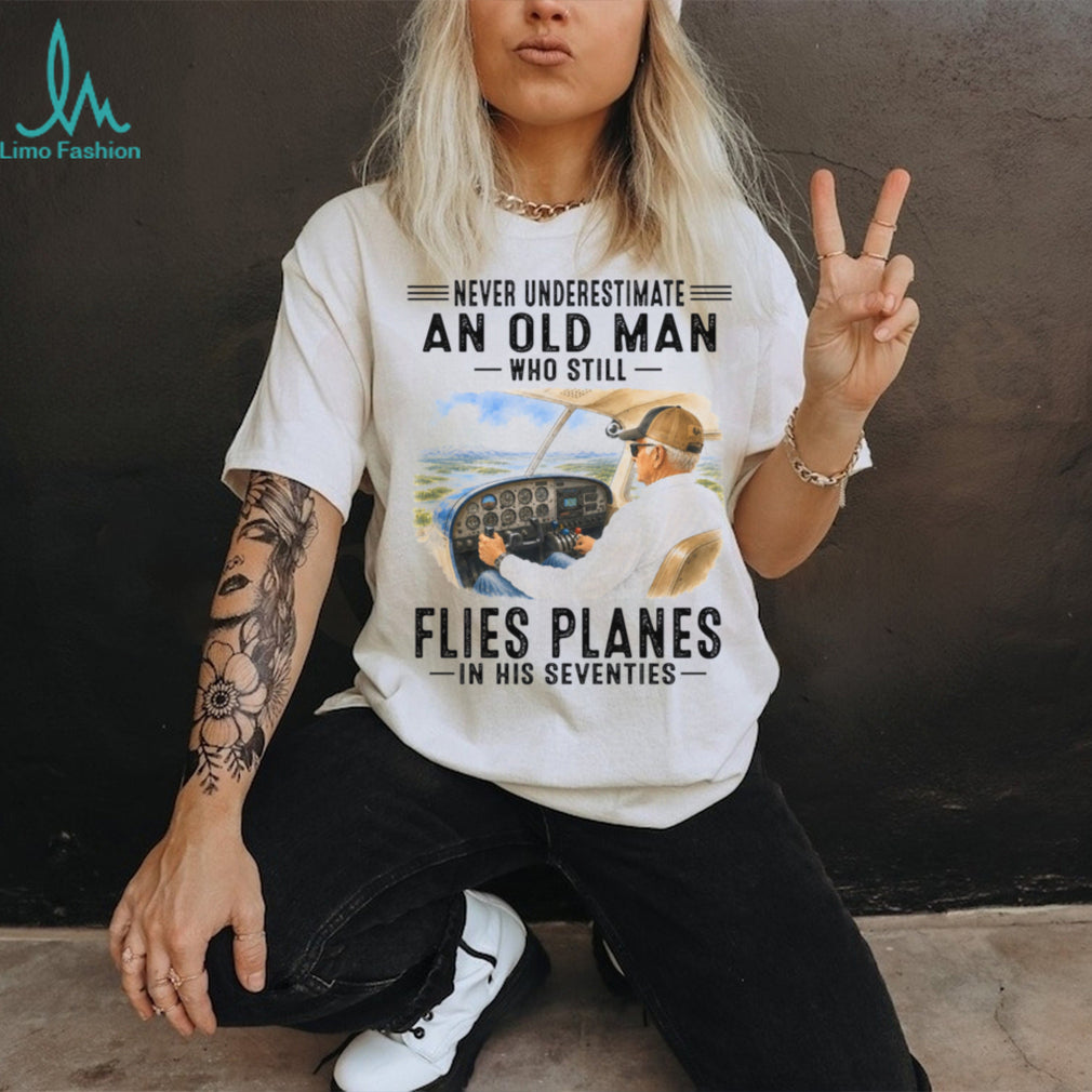 Aviation Pilot Man Seventies Airplane Cockpit Flying Shirt