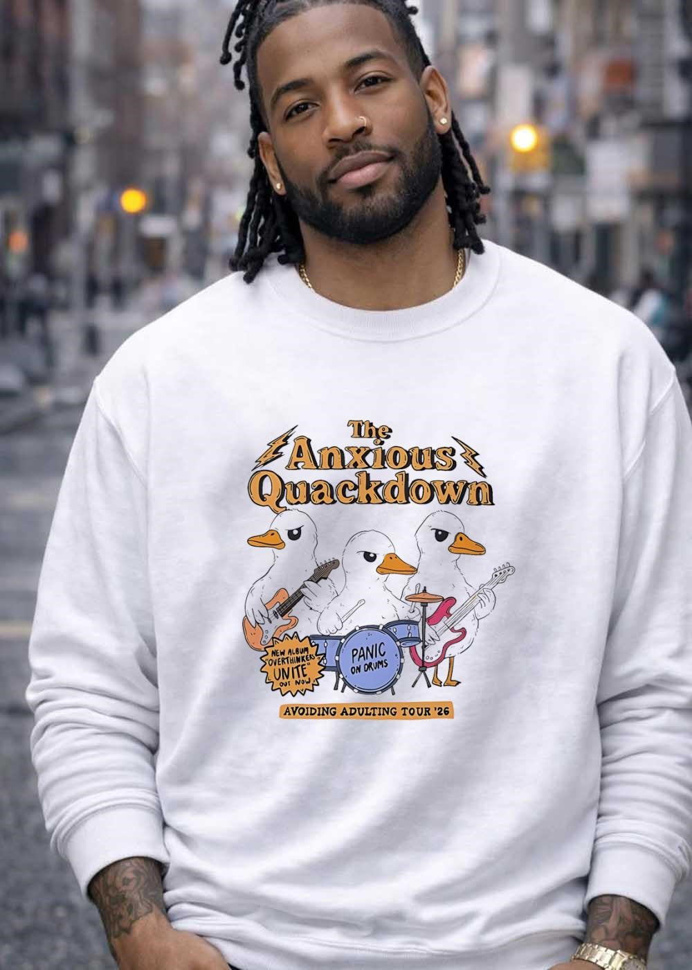 Avoiding Adulting Tour 26 The Anxious Quackdown Overthinkers Unite T-Shirt