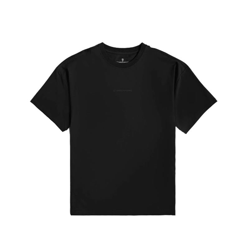 Axis Box Tee - Black Short Sleeve Crew Neck Fitted T-Shirt for Men Classic Cotton Apparel Summer Wear Hoodie, Sweatshirt