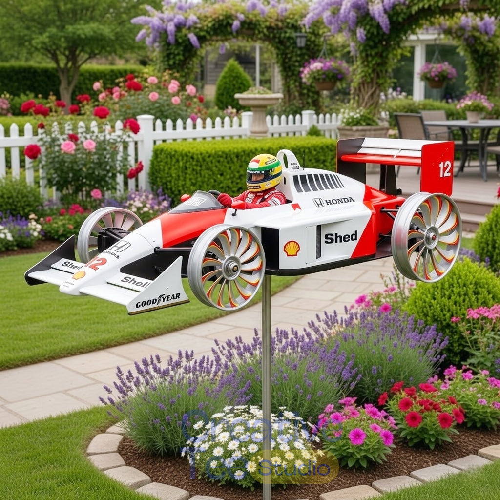 Ayrton Senna & McLaren MP4/4-Themed Garden Windmill