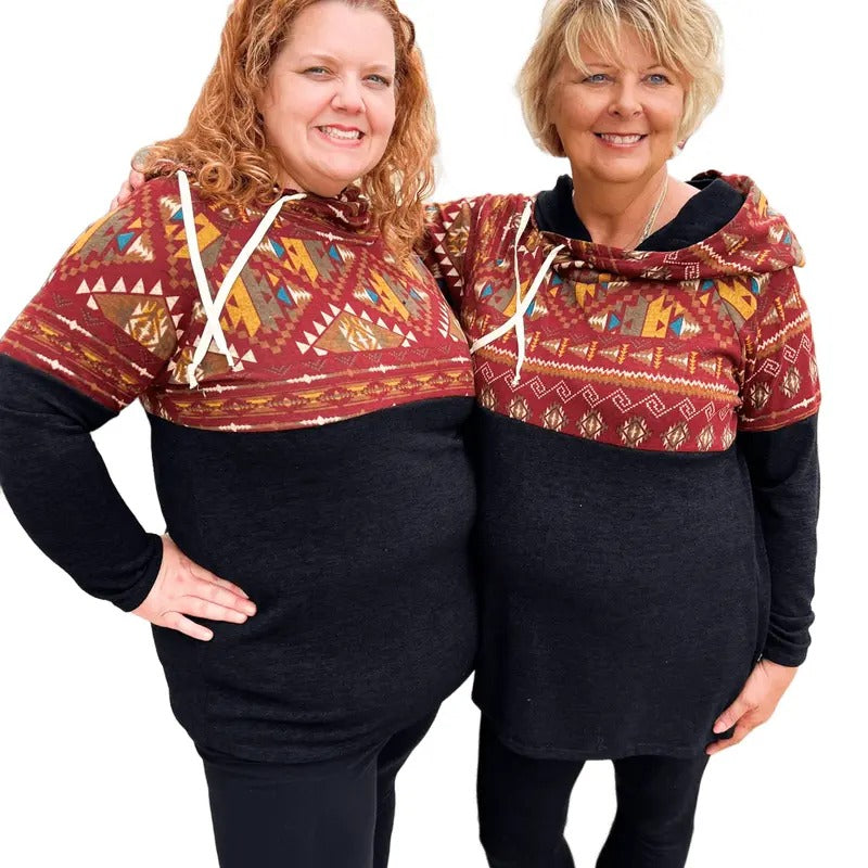 Aztec Vibes Color Block Hoodie T-Shirts, Sweatshirt | PodTeesHub.com