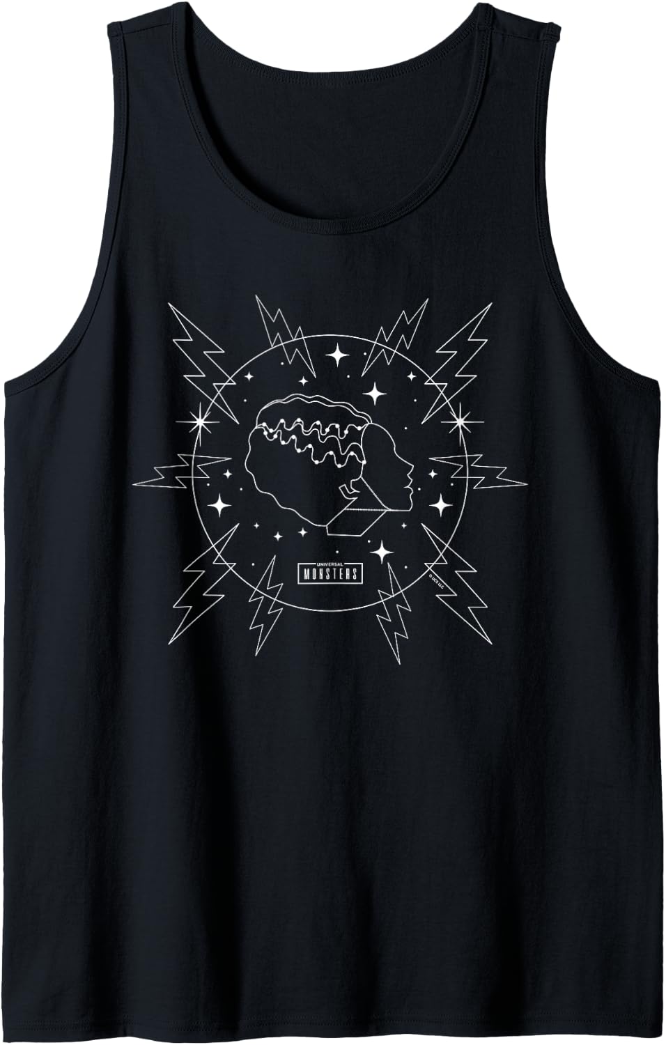 Universal Monsters Bride Retro Goth Lightning Circle Tank Top