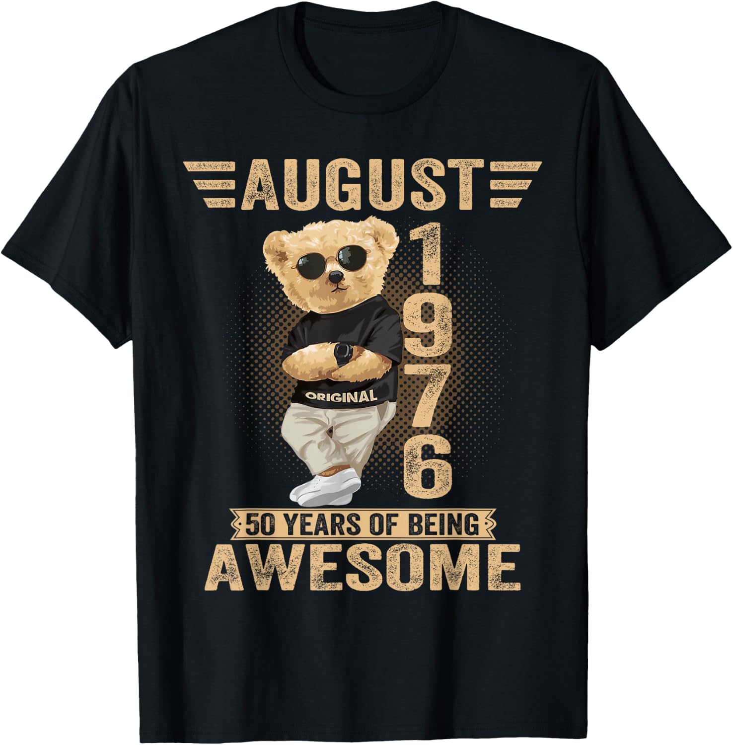 August 50th Birthday Men Women 1976 Awesome Teddy Bear T-Shirt