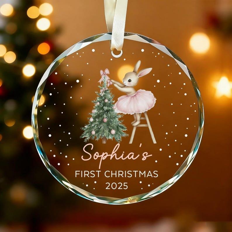 Baby Girl First Christmas Ornament,Baby's First Christmas,Personalized Baby Christmas Ornament,Custom Baby...