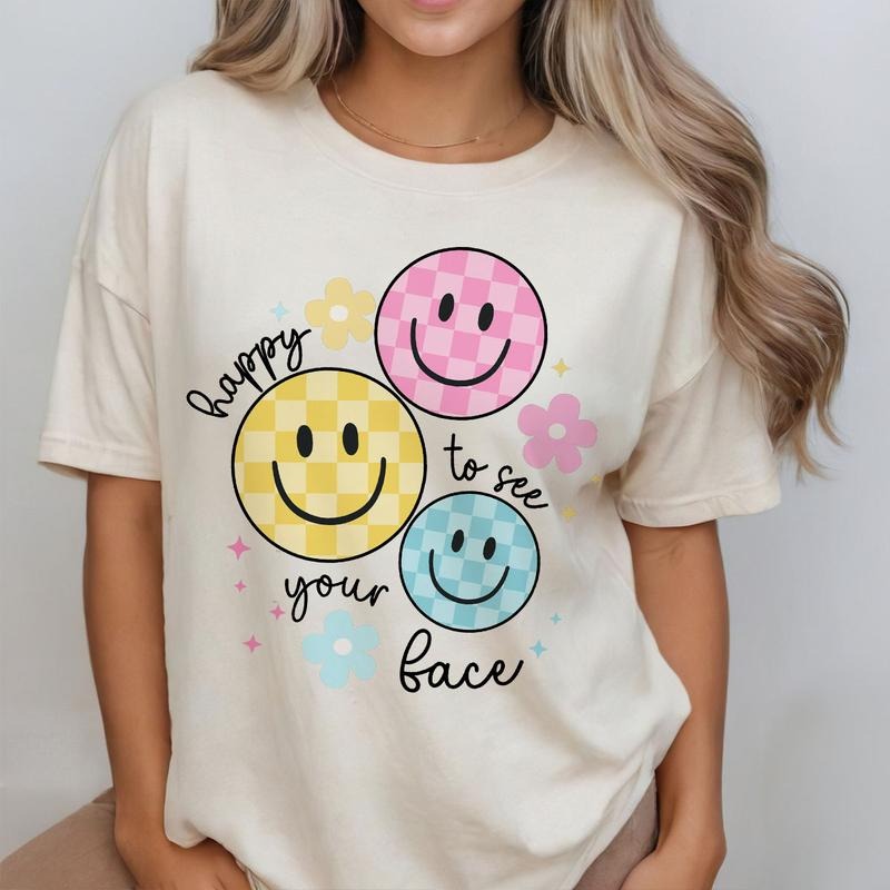 Back to School Teacher Shirt, Back to School Shirt For Teacher, Cute Teacher Gifts, Happy To See Your Face, First Day Of...