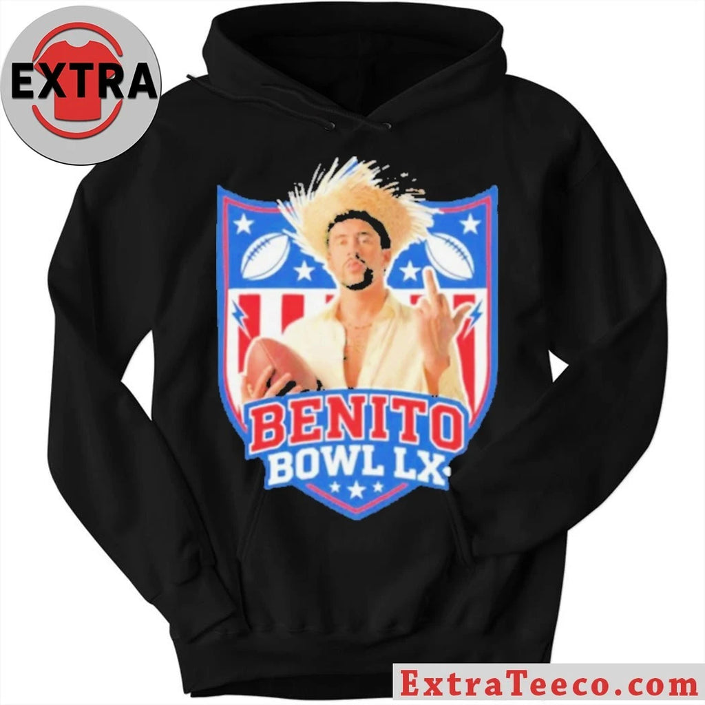 Bad Bunny Benito Bowl LX Football Shield Edgy Urban Music 2026 Shirt