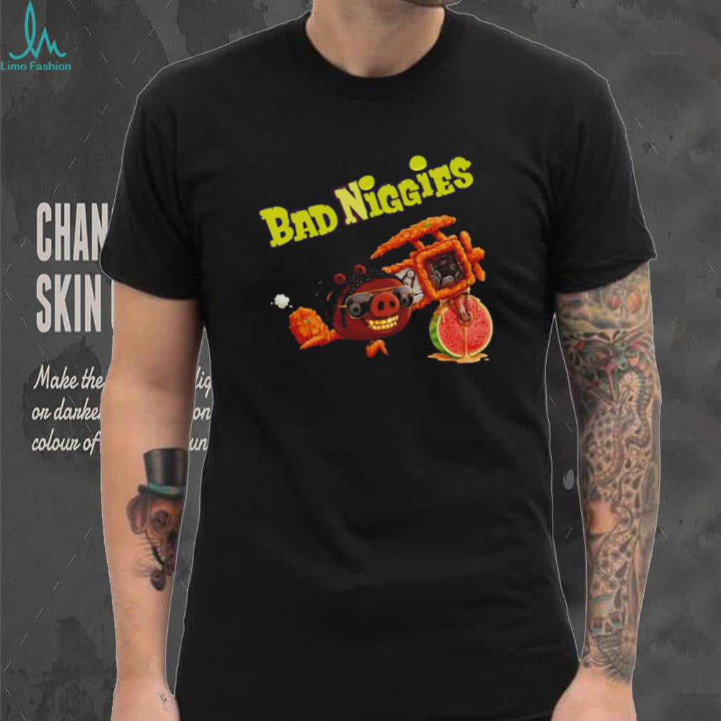 Bad Piggies Video Game Mashup Graphic Parody Black T Shirt