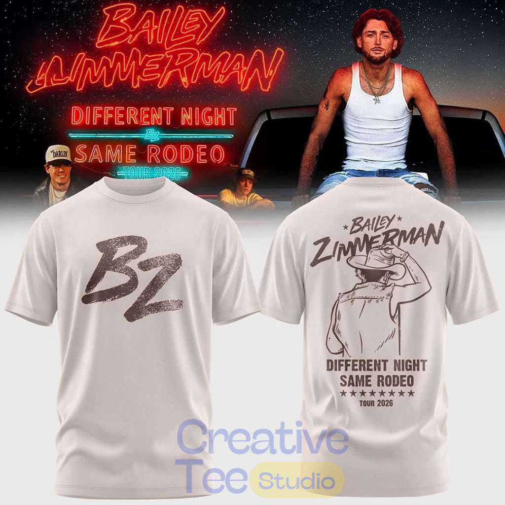 Bailey Zimmerman Different Night Same Rodeo Tour T-Shirt