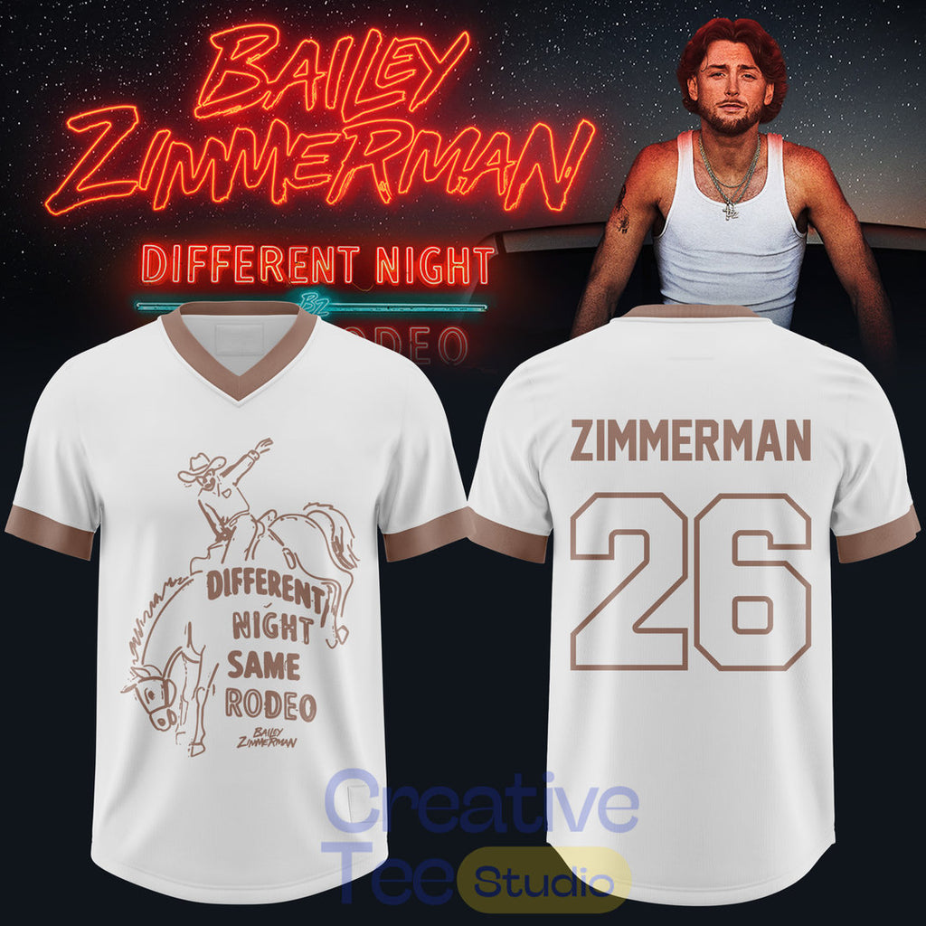 Bailey Zimmerman: Different Night Same Rodeo Tour 2026 Custom Football Jersey