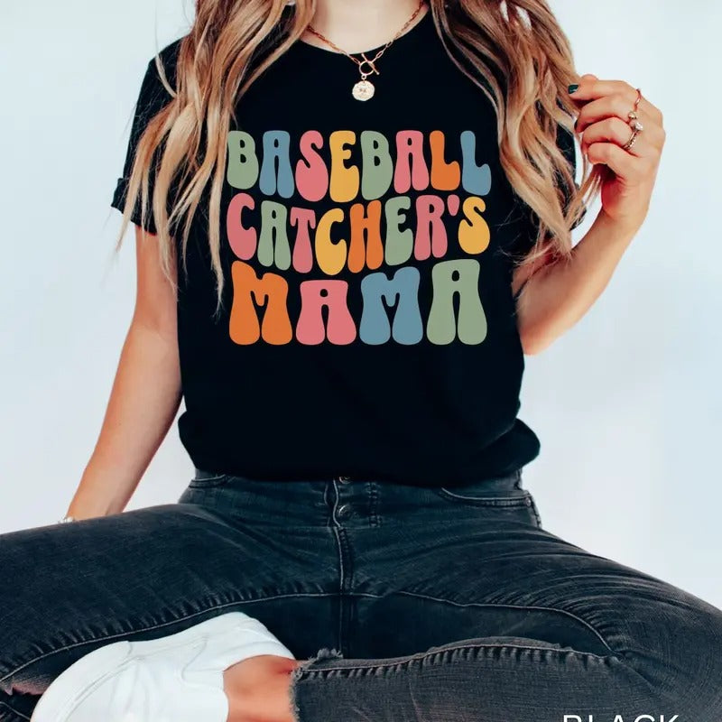 Baseball Catcher's Mom Tshirt Baseball Catcher's Shirt Hoodie, Sweatshirt | PodTeesHub.com