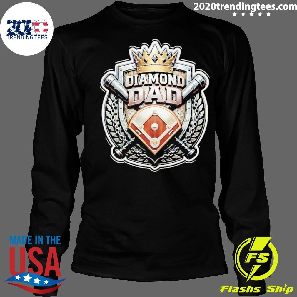 Baseball Diamond Dad Defender Crossed Bats Shirt