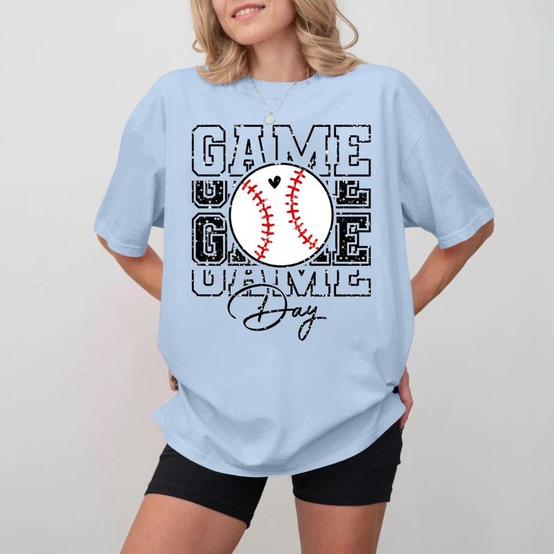 Baseball Game Day Crewneck, Unisex Cotton T-shirt for Fans Hoodie, Sweatshirt | PodTeesHub.com