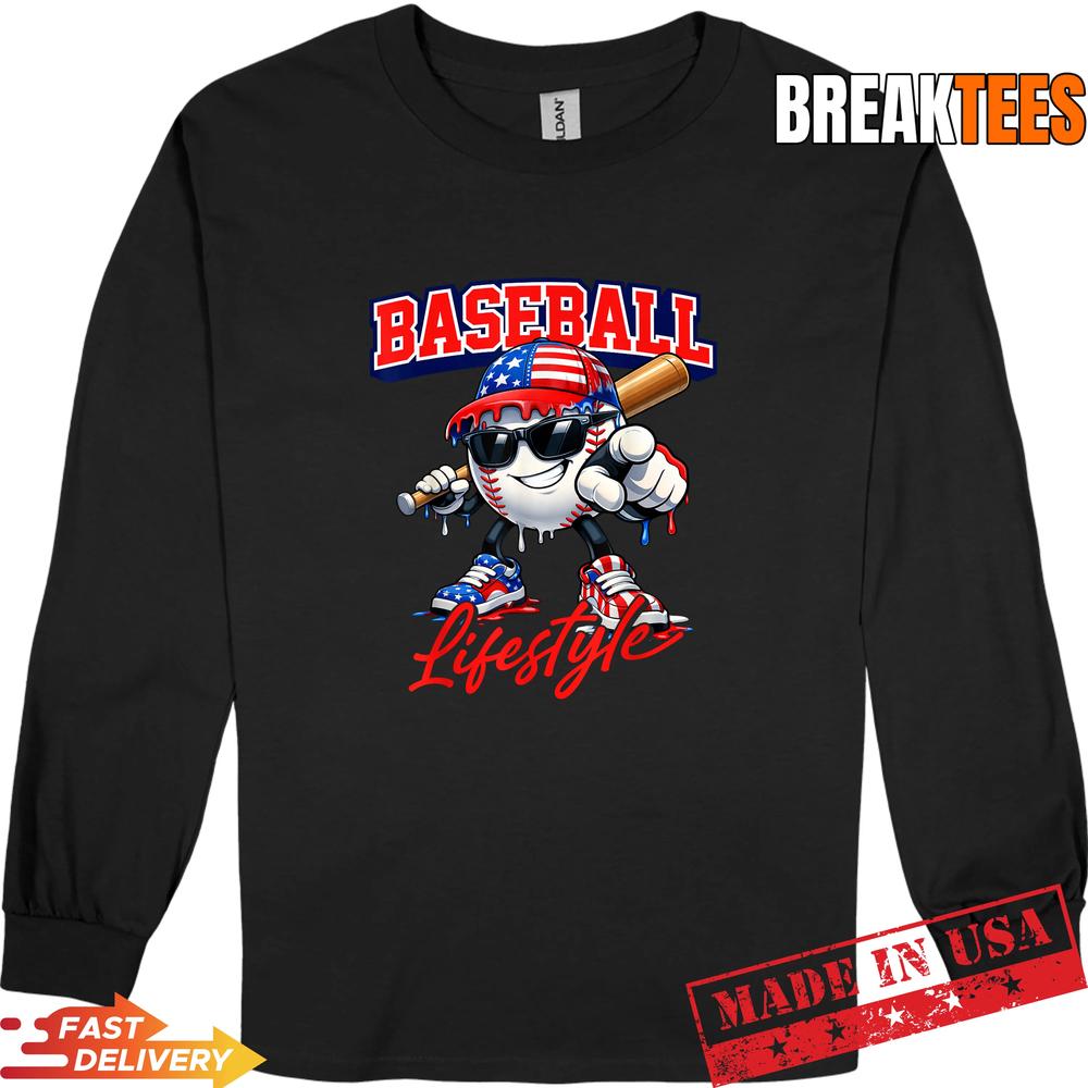 Baseball Lifestyle 2026 Mascot Art Drip Style Sunglasses Shirt