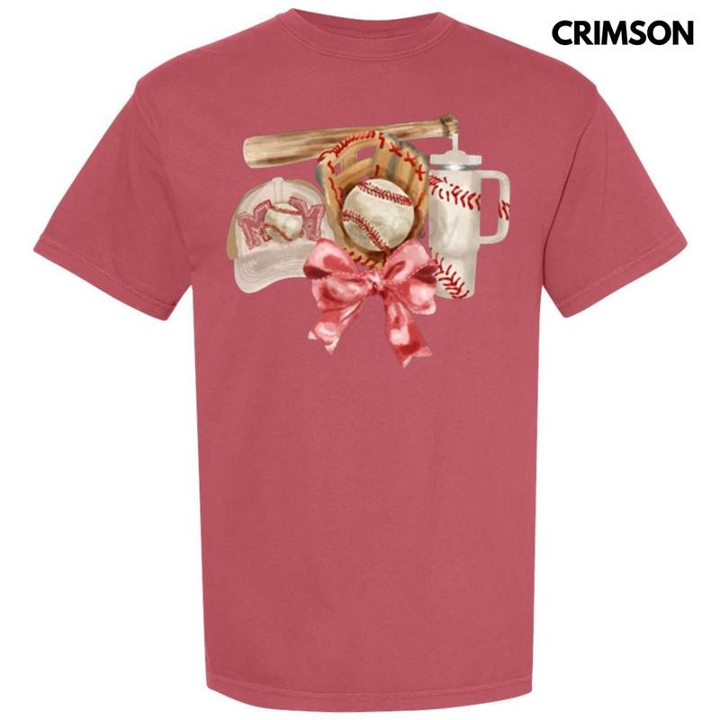 Baseball Mom Coquette Comfort Colors T-Shirt Hoodie, Sweatshirt | PodTeesHub.com