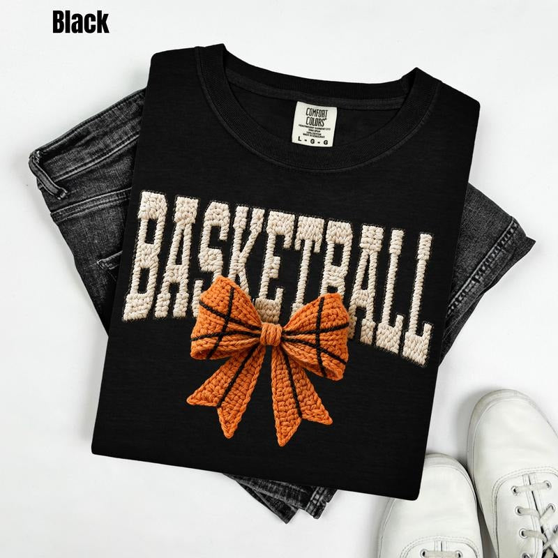 Basketball Fake Crochet Comfort Colors T-Shirt 'CMNLB' Hoodie, Sweatshirt | PodTeesHub.com
