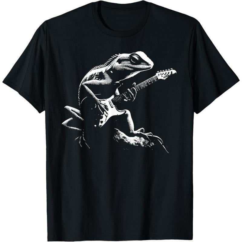 Bassist Lizard Playing Bass Guitar Shirt Men Playing Guitar T-Shirt made in usa Hoodie, Sweatshirt | PodTeesHub.com