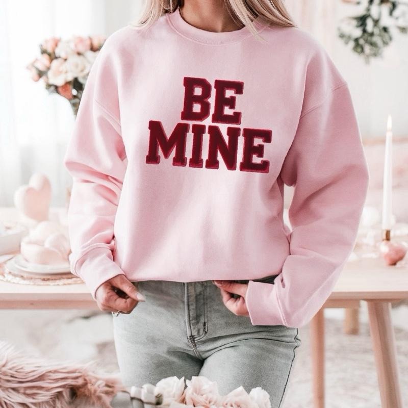 Be Mine Faux Velour Womens Sweater  Womenswear  Crewneck  Tops  Pullover  Long Sleeve  Casual T-Shirts, Hoodie, Sweatshirt