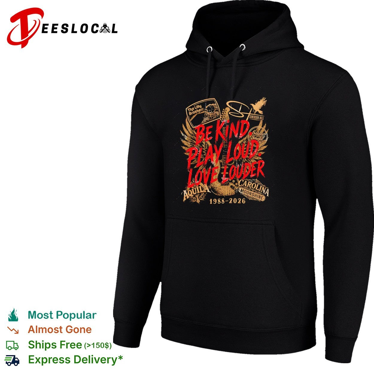Be kind play loud love louder guitar memorial tribute 1988 2026 shirt