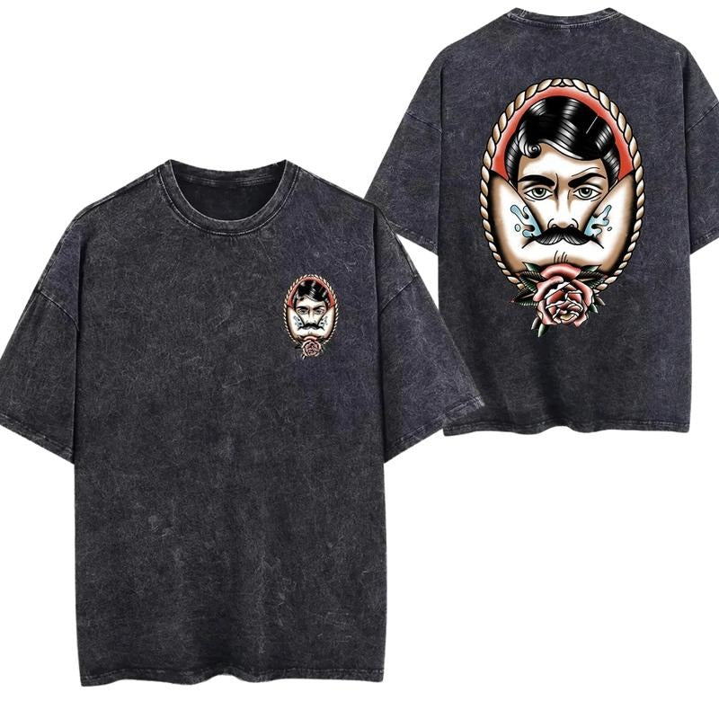 Bearded Man Rose Printed T-shirt