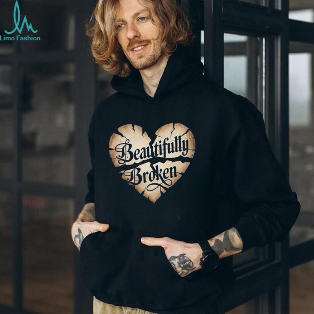 Beautifully Broken Heart Grunge Aesthetic Minimalist T Shirt