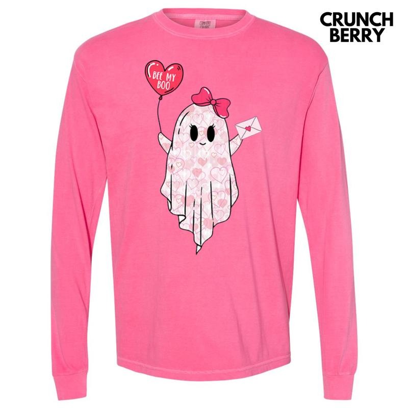 Bee My Boo Ghost Long Sleeve Comfort Colors T-Shirt Hoodie, Sweatshirt | PodTeesHub.com