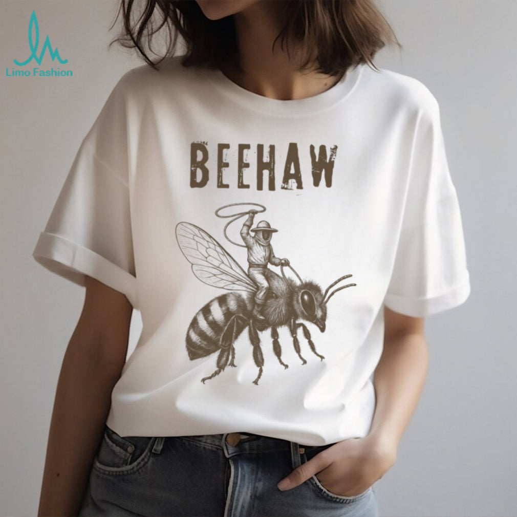 Beehaw Cowboy Beekeeper Rodeo Honey Bee Vintage Style Funny Humor Men Women Shirt