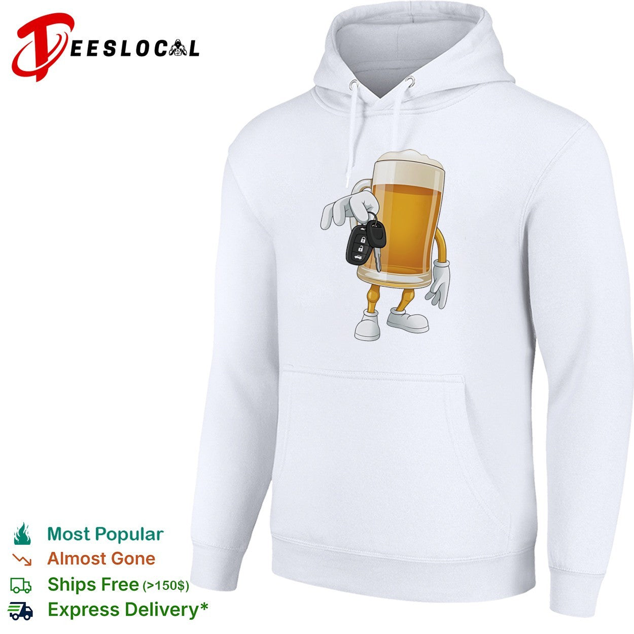Beer mug holding car keys funny drunk shirt