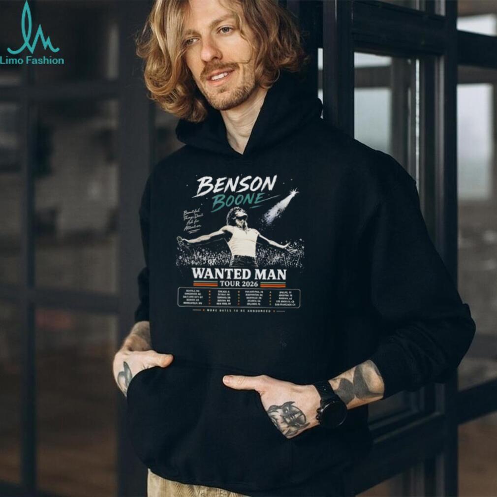 Benson Boone Wanted Man Tour 2026 Retro Concert Graphic T Shirt
