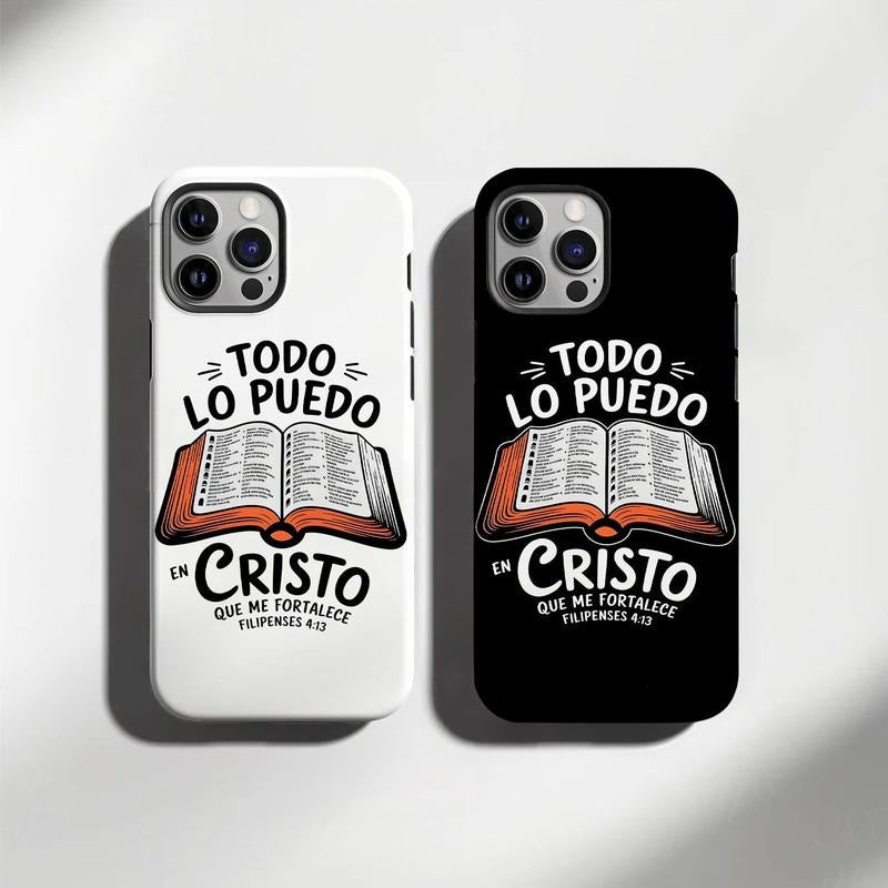 Bible Verse Aesthetic Christian Pattern Phone Case, E Shockproof Drop Protective Durable PC Smartphone Cover Cellphone...