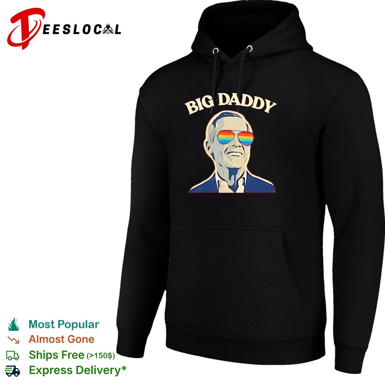 Big Daddy Joe Biden Rainbow Aviator Sunglasses Pride Shirt