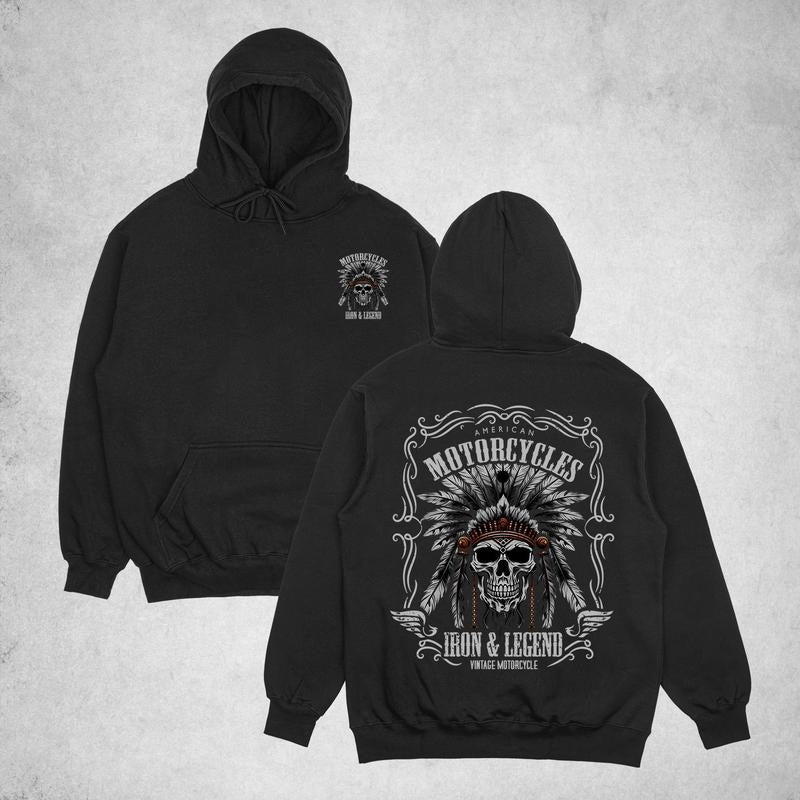 Biker T-Shirt "Motorcycles Iron &Legend" Hoodie, Sweatshirt | PodTeesHub.com