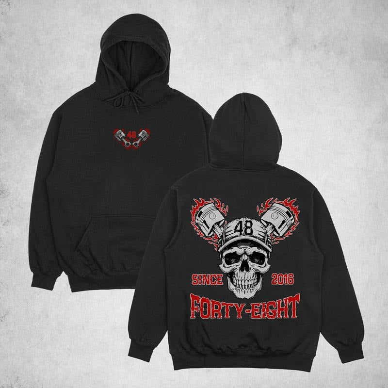 Biker T-Shirt Forty-Eight, Biker T-Shirt Hoodie, Sweatshirt | PodTeesHub.com