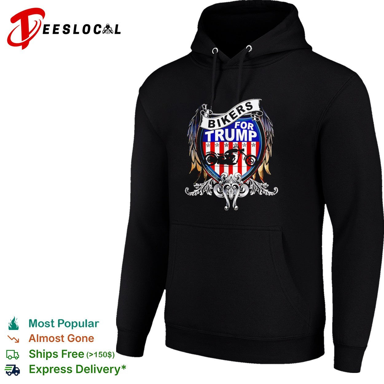 Bikers for Trump motorcycle shield shirt