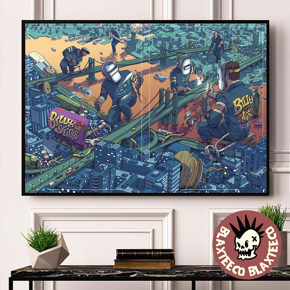 Billy Strings Newark New Jersey 2025 Night 1 And 2 Venue Combined Poster At Prudential Center On November 14 And 15 2025 Repairer Art Landscape Poster Canvas