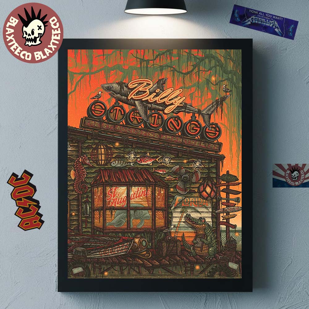 Billy Strings St. Augustine Florida 2026 Night 3 Gig Poster At The St. Augustine Amphitheatre On April 4 2026 Poster Canvas