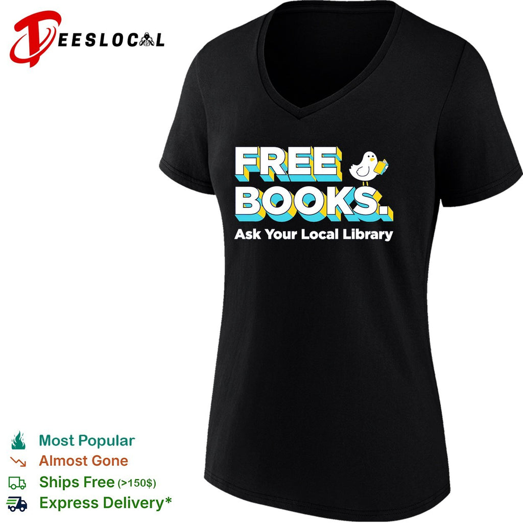 Bird reading book free books ask your local library shirt