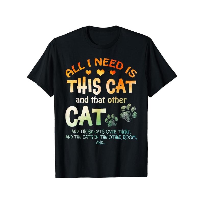 Black Cat Lover Unisex T-Shirt Classic Fit Short Sleeve Crewneck Casual Comfortable Cotton Blend Apparel For Adults...