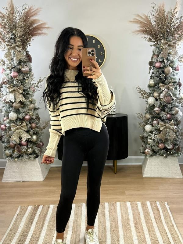 Black Friday 2025 - Cozy Stripe Cropped Sweater T-Shirts, Hoodie, Sweatshirt | PodTeesHub.com