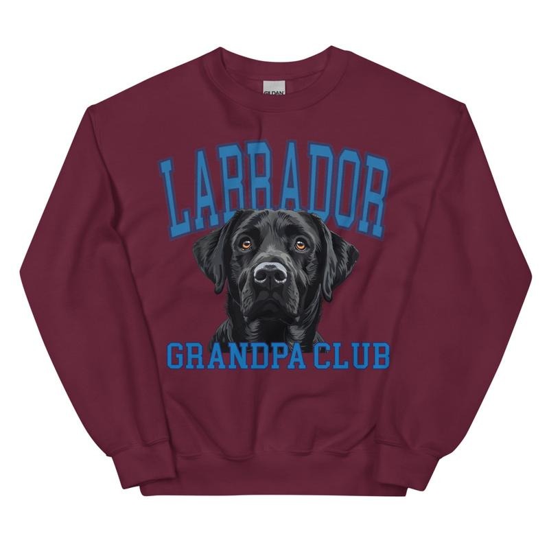 Black Lab Grandpa Club Sweatshirt, Trendy Dog Dad Club T-Shirts, Hoodie | PodTeesHub.com