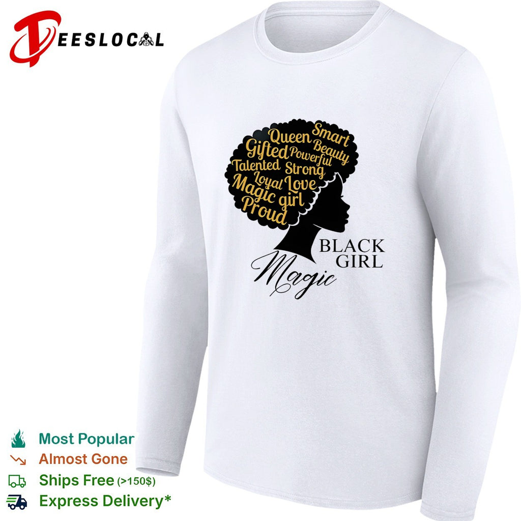 Black girl magic woman silhouette afro shirt