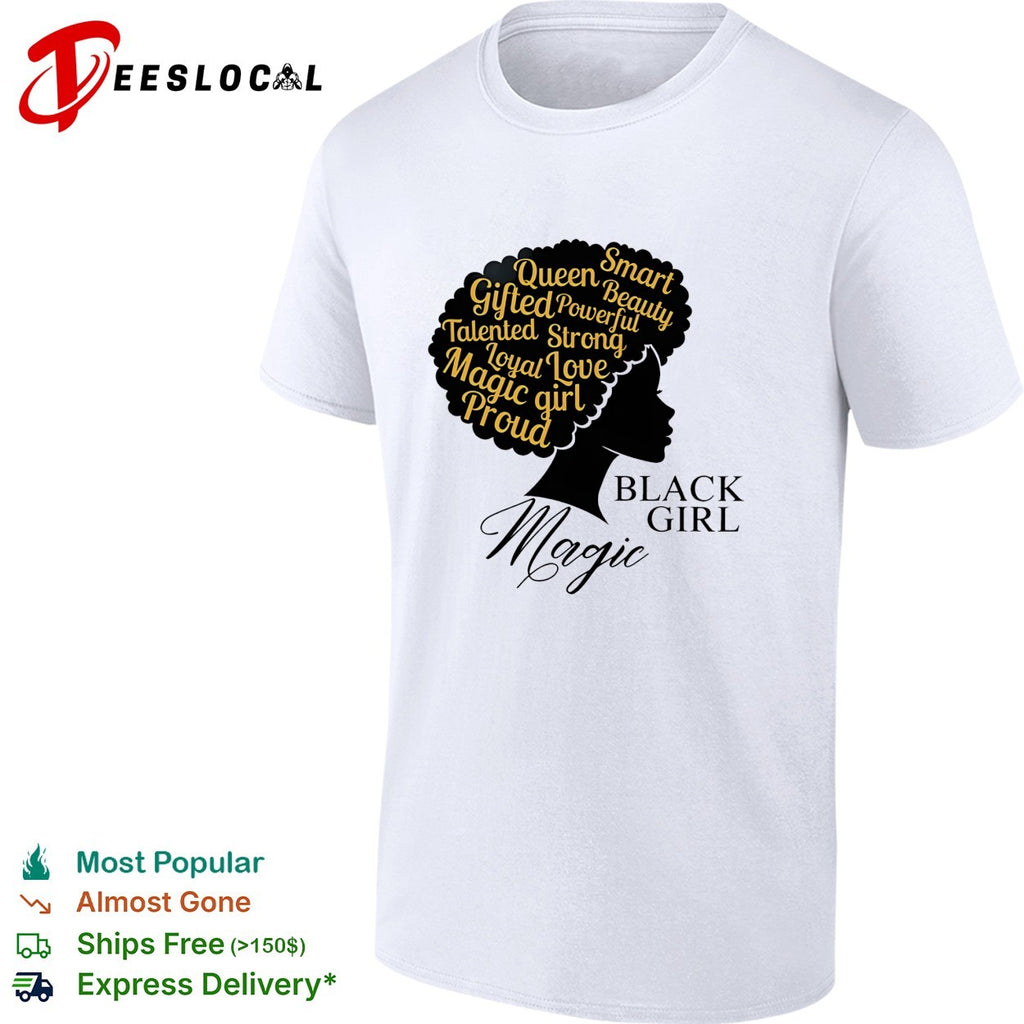 Black girl magic woman silhouette afro shirt