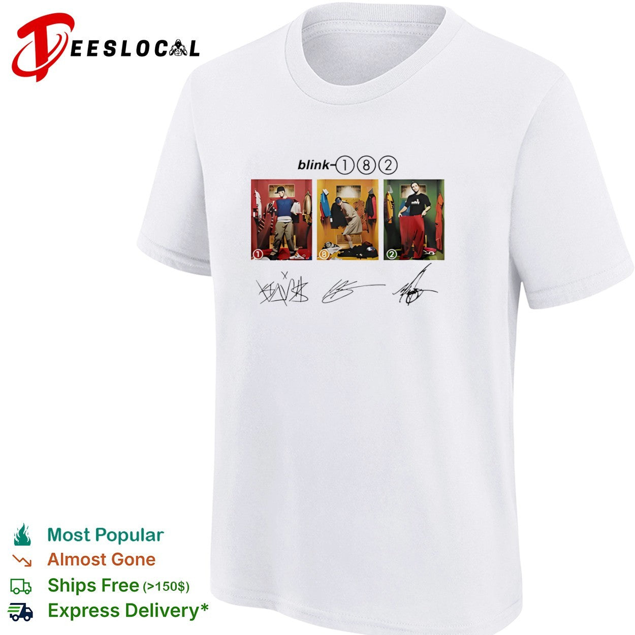 Blink-182 Take Off Your Pants and Jacket 25th Anniversary signatures shirt