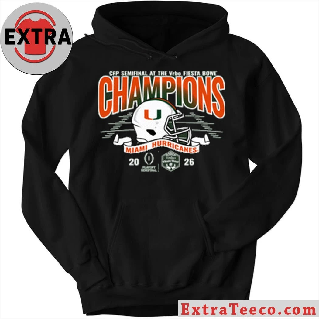 Blue 84 Miami 2026 VRBO Fiesta Bowl Champions Helmet And Logo Shirt
